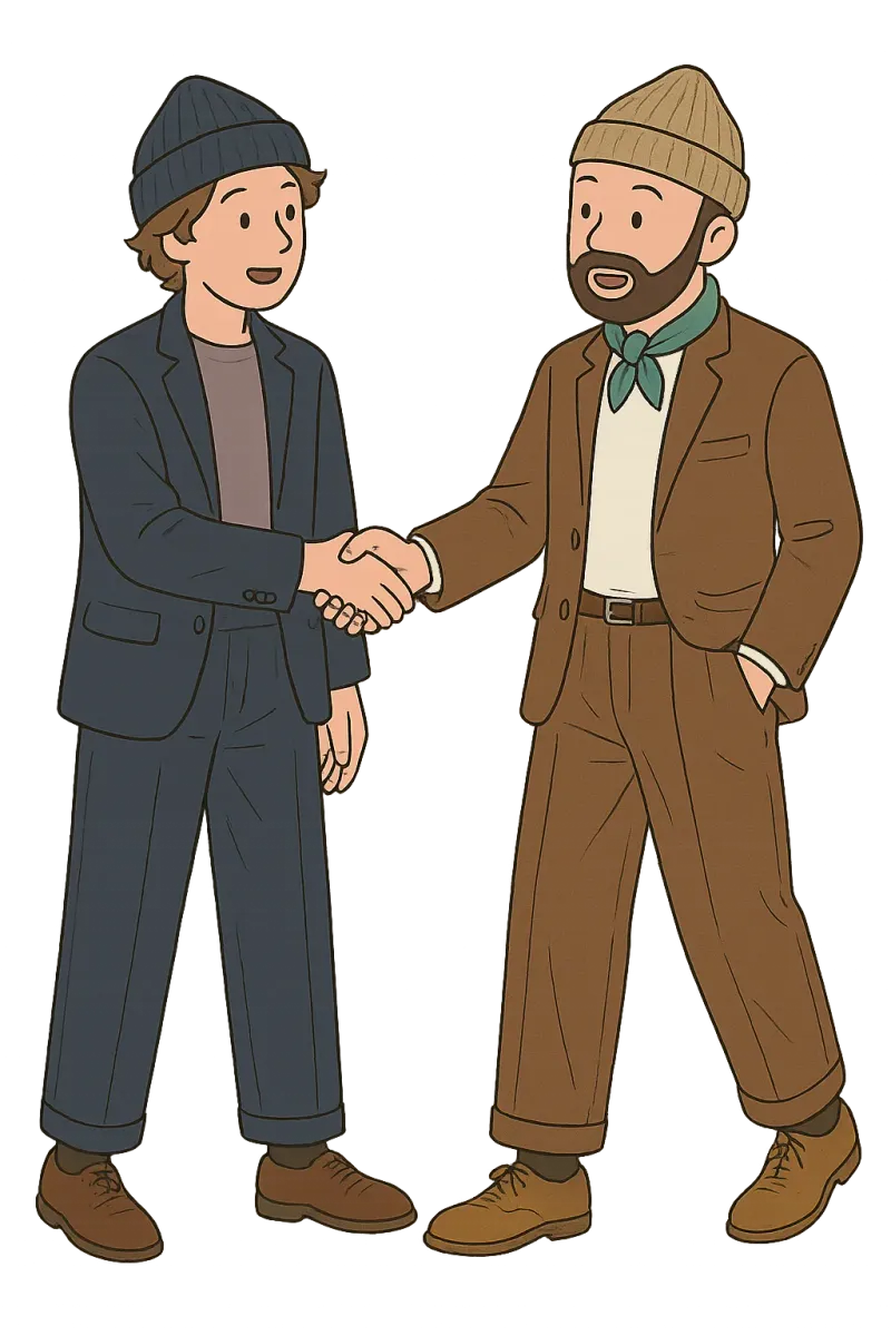 Illustration de deux personnes qui se serrent la main.