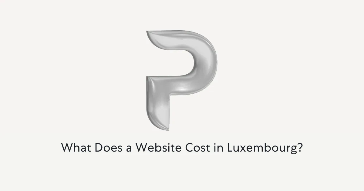 Point A mark with the caption “What Does a Website Cost in Luxembourg?”